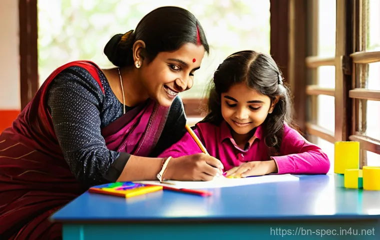 특수교육과 장애학생 부모 지원 - **Inclusive Classroom & Parental Hope**
    A heartwarming scene in a brightly lit, modern, and incl...