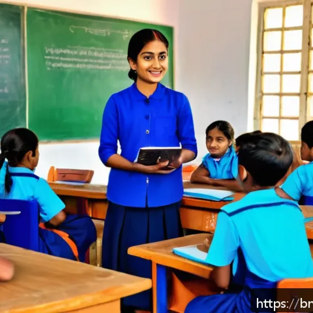 특수교육과 혼합학습 - A modern blended classroom scene in a Bengali school setting, showing diverse students of different ...
